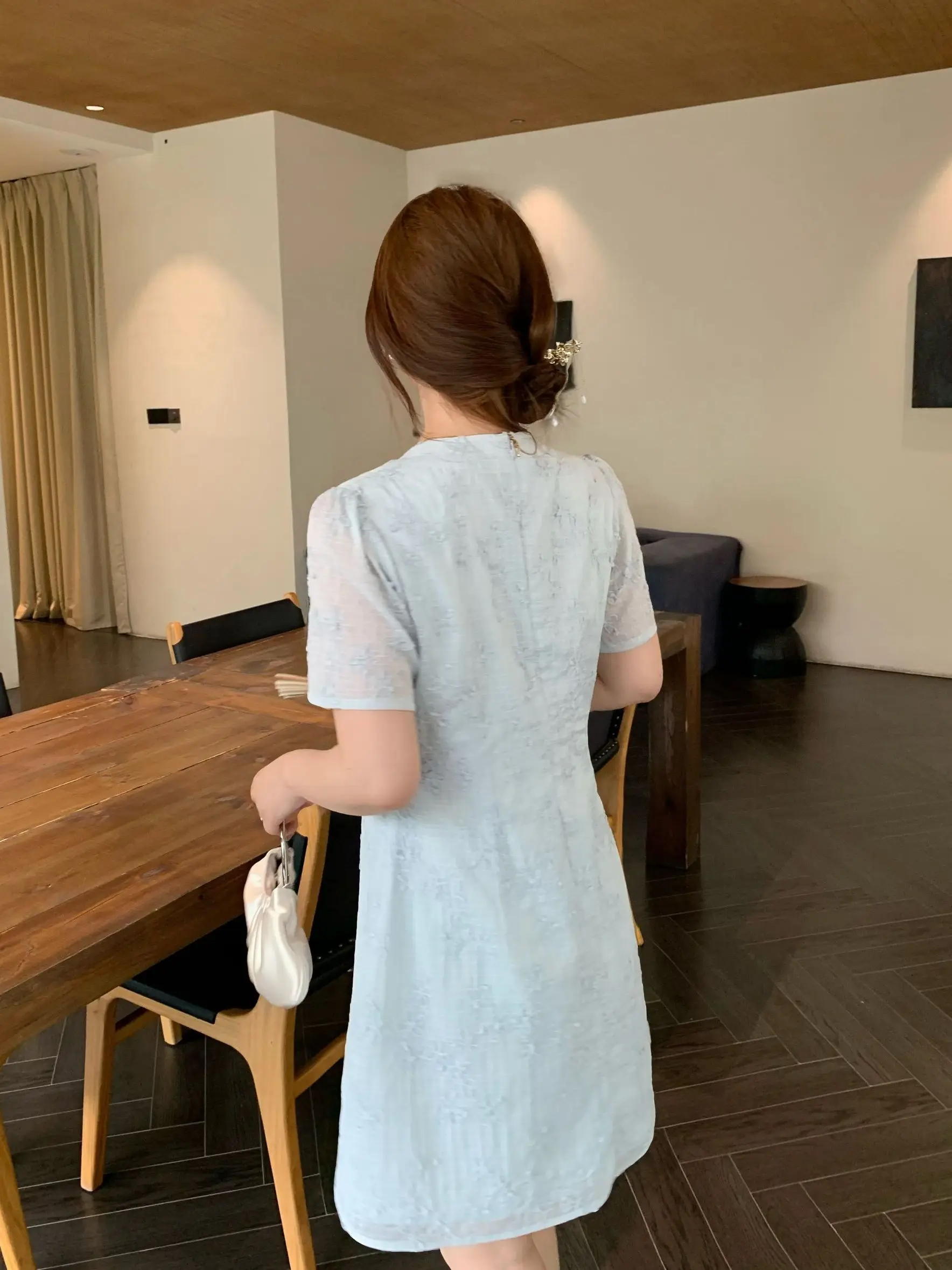 

plus Size Traditional Chinese Sle Qipao Dr with Hook Flower Design for Plump Sister Summer New Arrival A-Line Dr