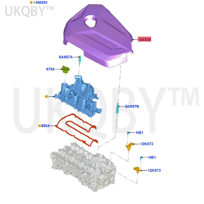 apply Wi ng ed ti ge r 13 1.6 Engine Upper Guard Board DJ5G6A949AA