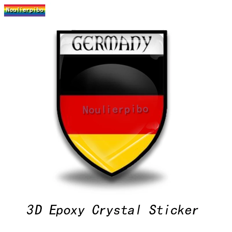 3D Epoxy Resin Car Dome Sticker German Flag National Emblem Badge PVC Car Motorcycle Laptop Trolley Case Vinyl Phone Sticker