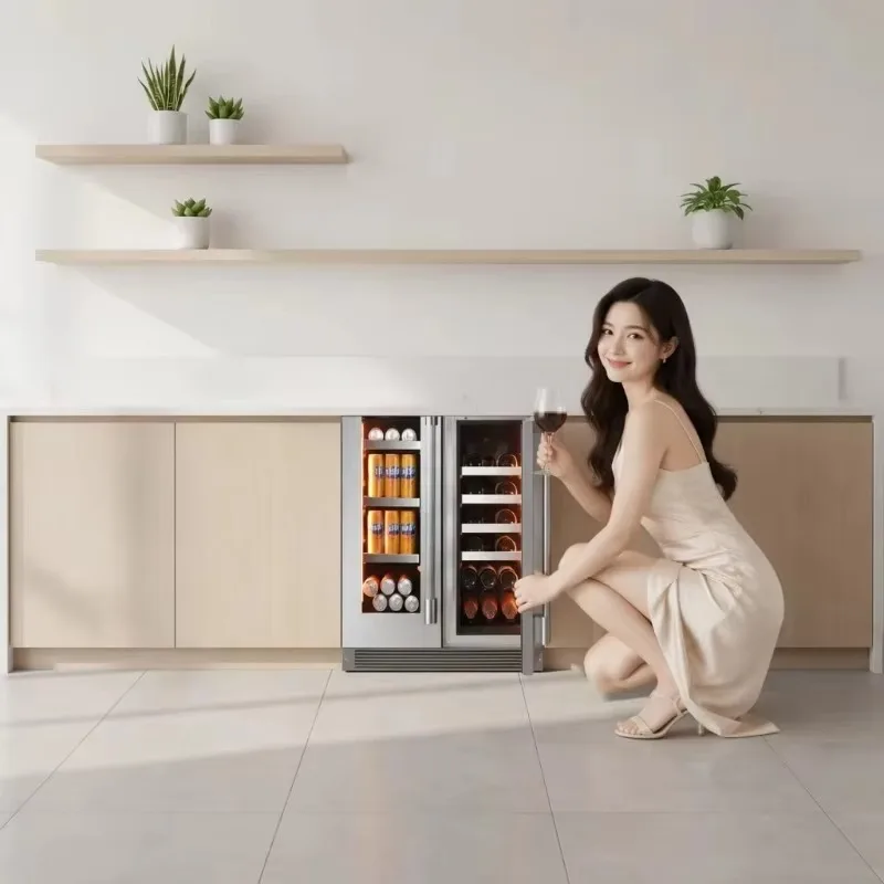Airo OEM Custom Beverage Wine Dual Zone Machines Quiet Stainless Steel High End Storage Wine Beverage Cooler