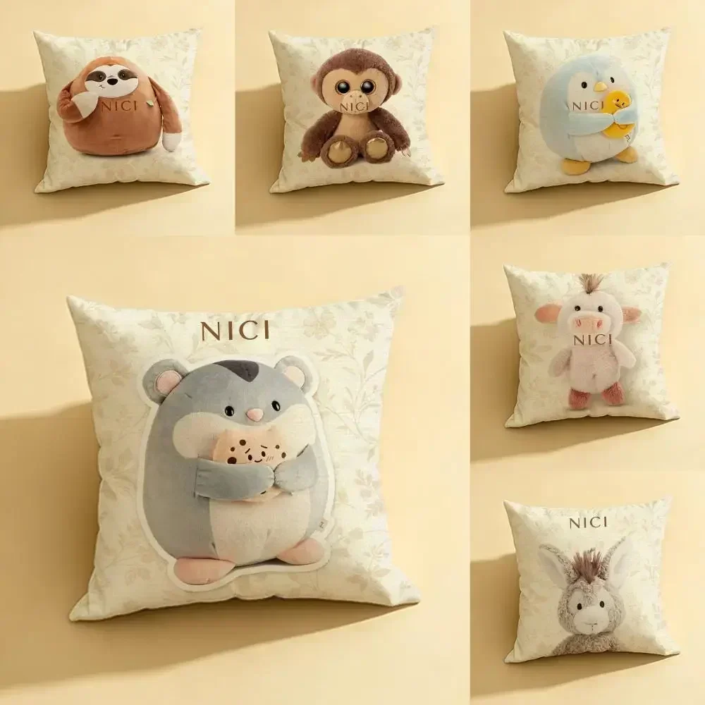 Funda de cojín marca N-NICI, juego de fundas de almohada de lino natural, decoración todo en uno para sofá, dormitorio y silla