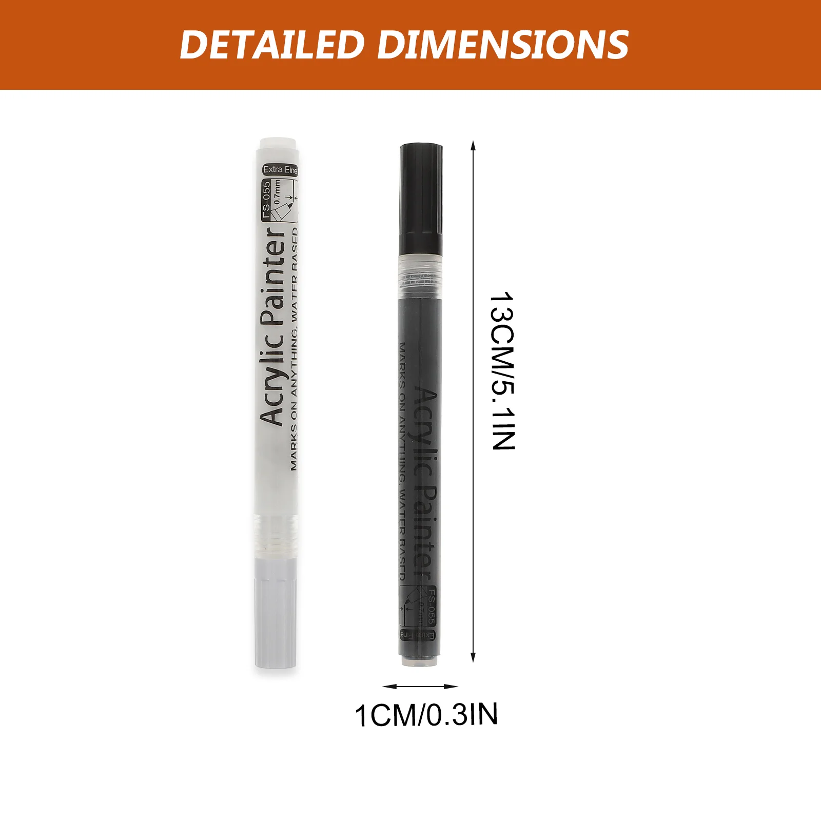 Stylos marqueurs en acrylique à pointe Fine, 6 pièces, marqueurs de dessin, démarrage facile, pression minimale, parfaits pour les projets artistiques, cadeaux de vacances