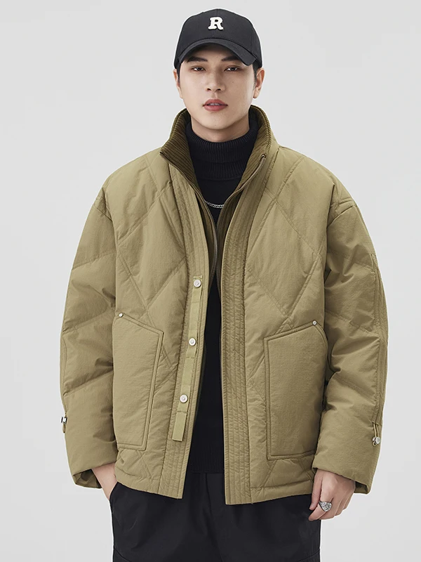 

Men's Workwear Sle down Jaet 90 Du down Lightweight Fluffy f High Collar Warm Outerwear Faionable Winter Coat