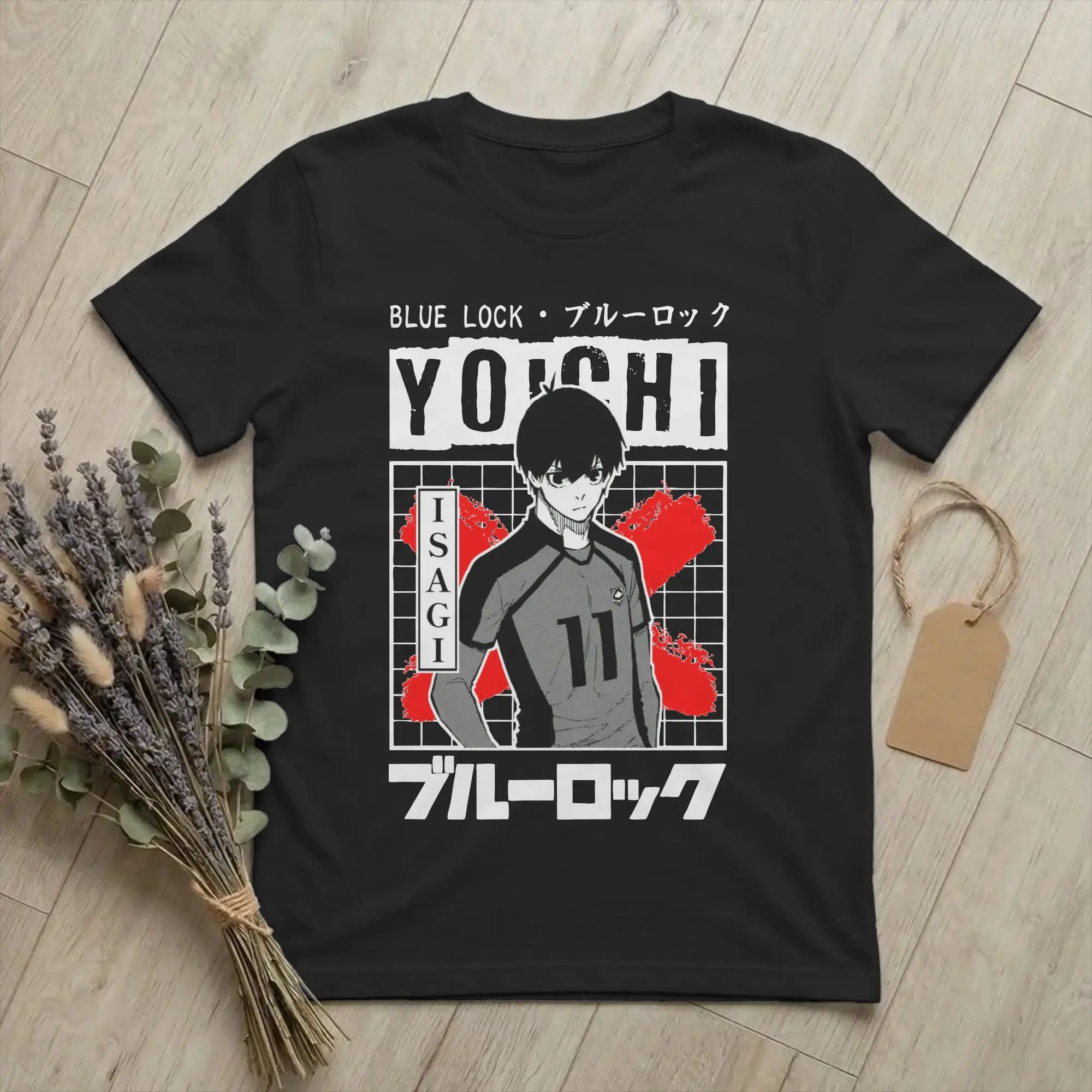 Retro Blues Locks Yoichi Isagi Manga T Shirt Unisex Cotton Short Sleeve  Round Neck Summer Clothing