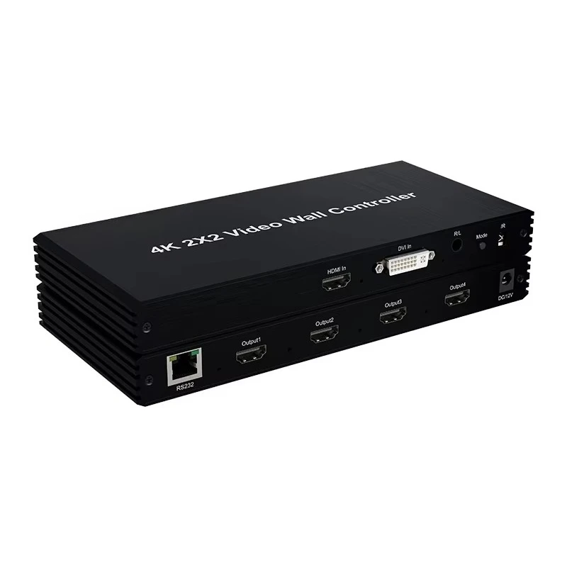 4K 2x2 HDTV Video Splicer Two-In-Two-Out Screen Splicing Processor For HD Surveillance Video Wall Display