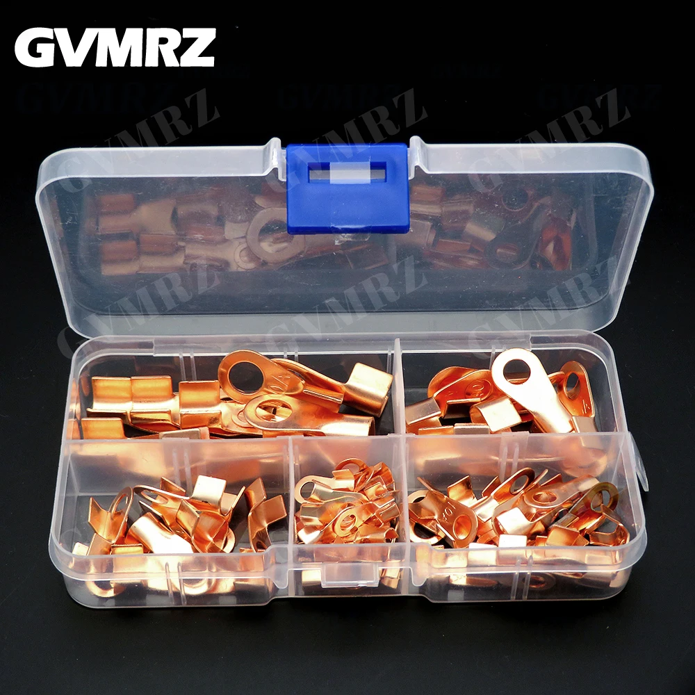 80PCS SC Tinned Copper Lug Ring Wire Connectors Bare Cable Terminal