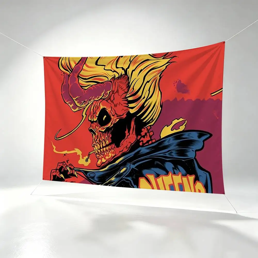 QOTSA Q-Queens of the Stone Age Flags Wall Hanging Background Art Banner for Bedroom Home Outdoor Decor