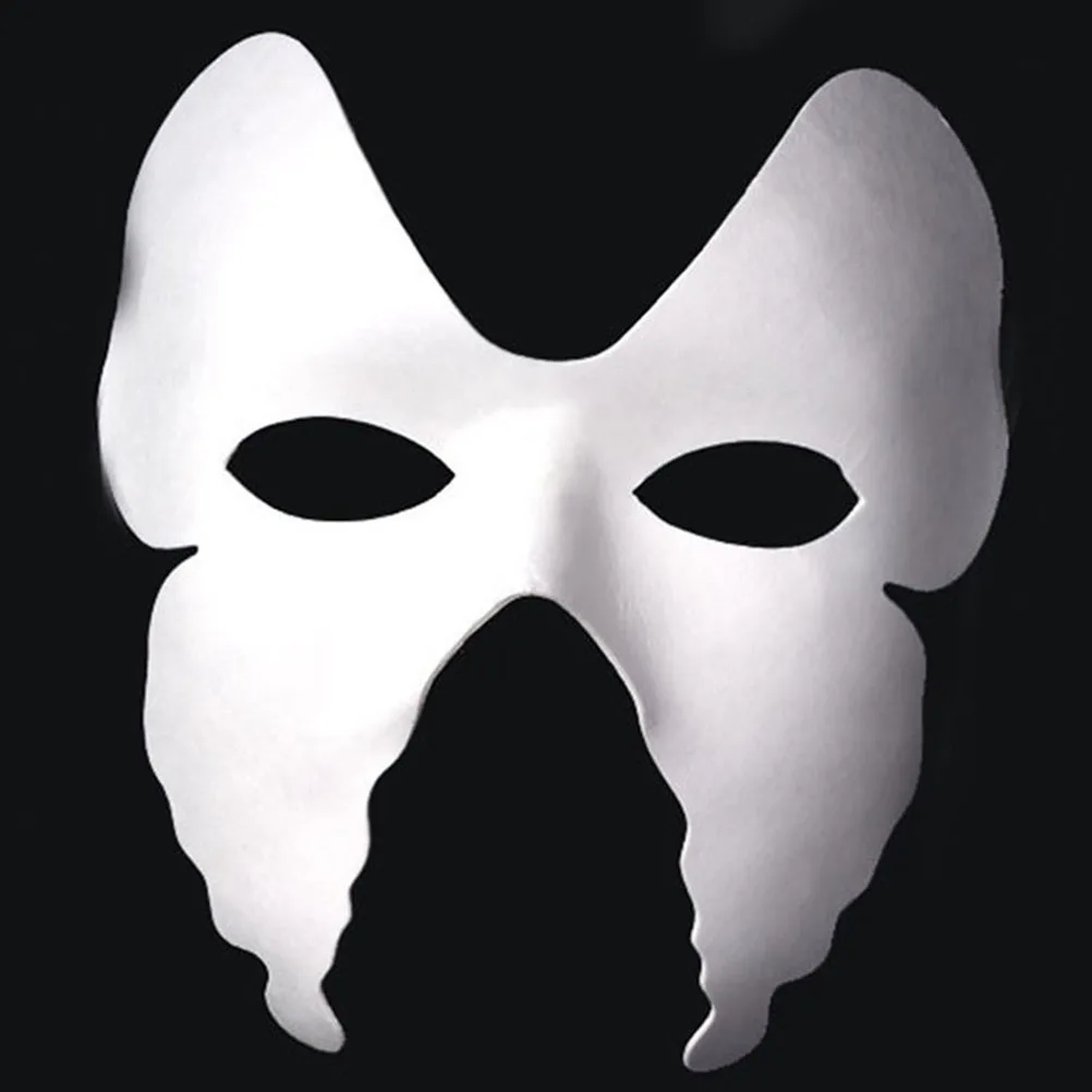 

8 Pcs Blank Mask DIY Masquerade Paper Pulp Halloween Hand Painted Unpainted Eco-friendly