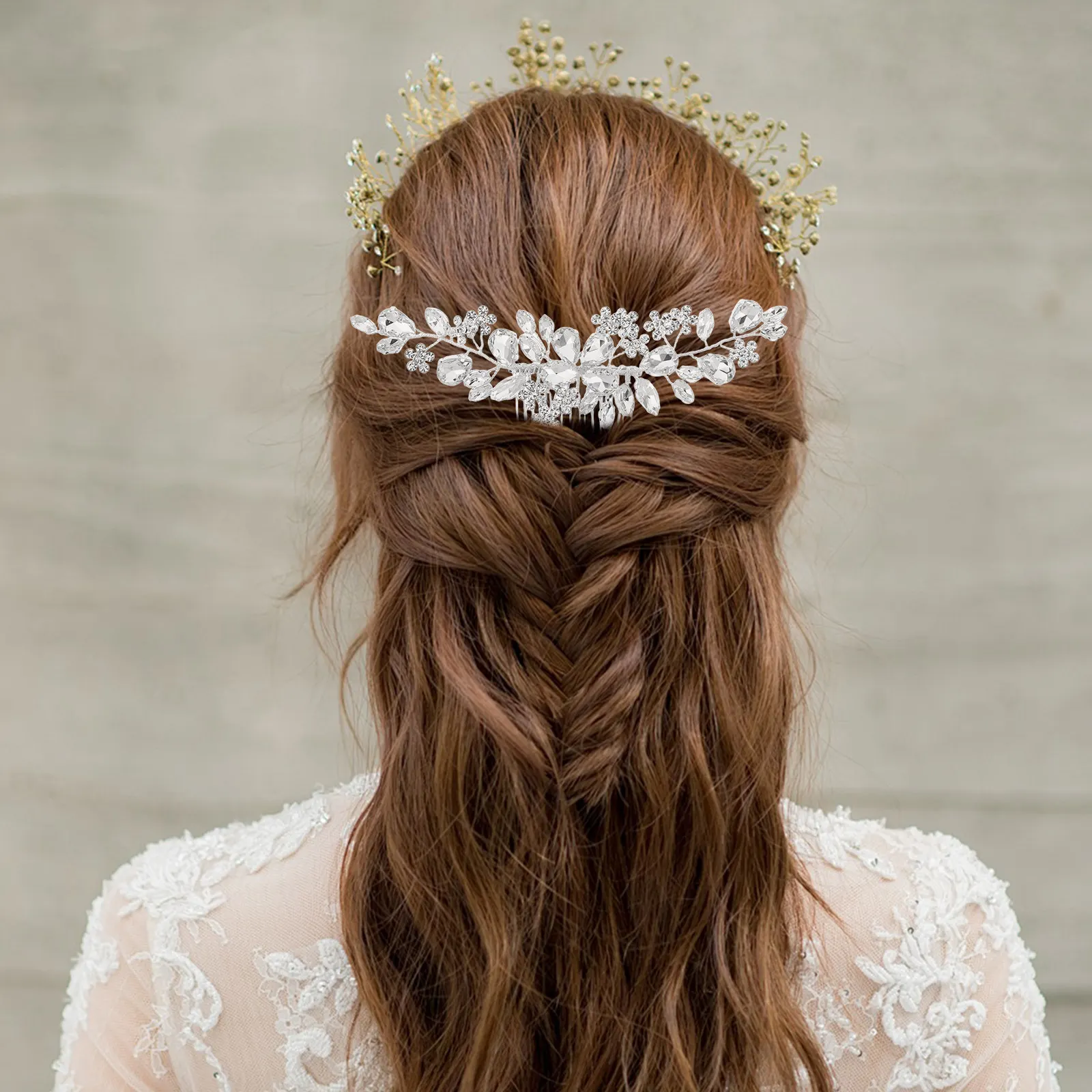 

Crystal Bridal Hair Comb Elegant Rhinestone Wedding Hair Accessories Bride Bridesmaid Party Photo Shoot Hairpin