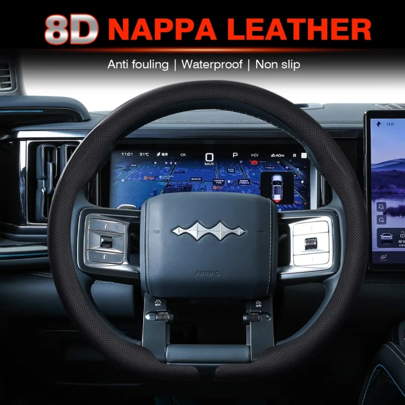

8D Nappa leather Car Steering Wheel Cover For Formula Leopard 5 8 2023 2024 2025 Steering Wheel Cover Auto Auto Accessories
