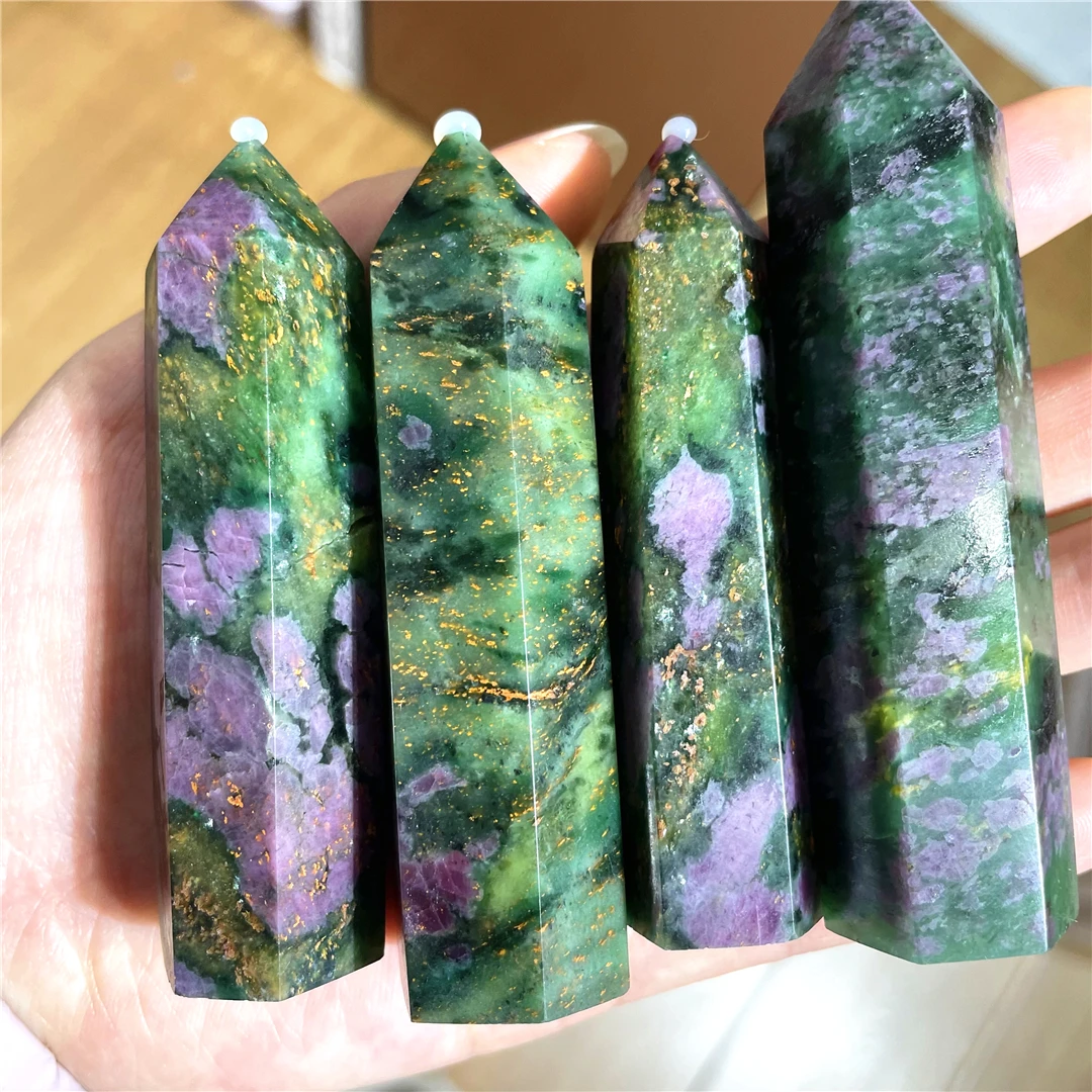 New Arrival Rare Original Mineral Gemstones Natural Emerald Ruby Mica Symbiosis Quartz Energy Crystal Points Decoration Rocks