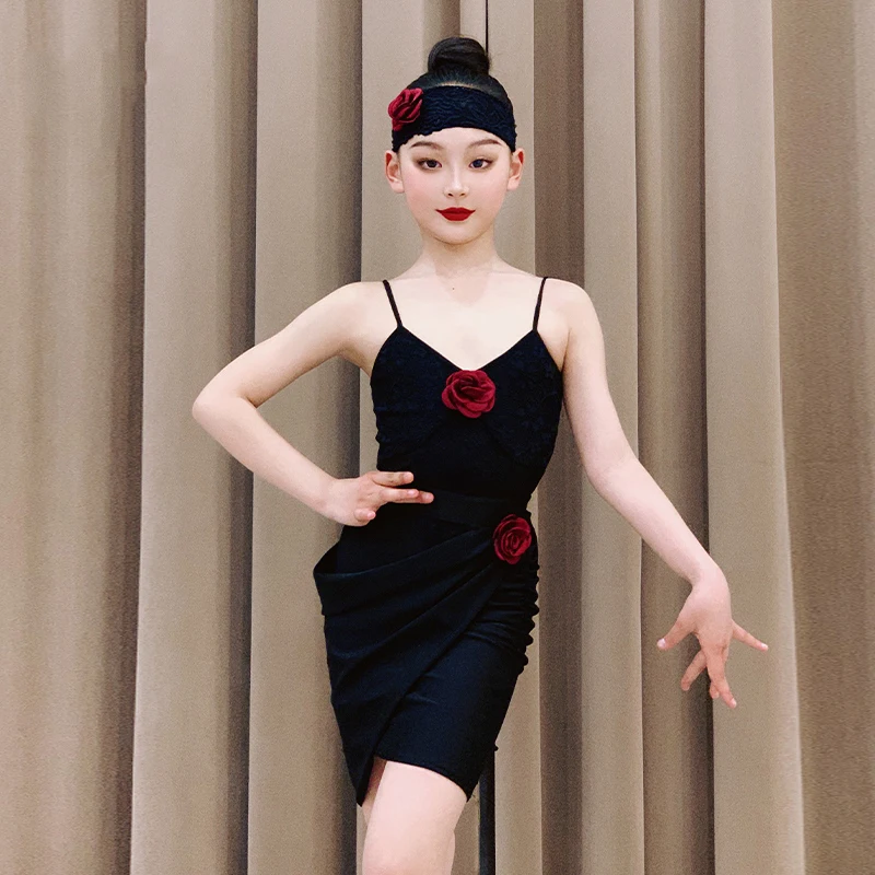 Performance Costumes Latin Dance Dress Sleeveless Top Hip Hugging Skirt Suit Practice Clothing Chacha Practice Clothes DQL10264