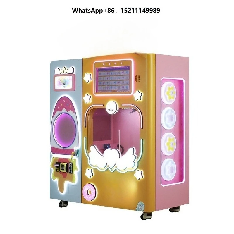 132 Large Commercial Fully Automatic Cotton Candy Vending Machine 4G Network Compatible AC220V 50HZ Intelligent