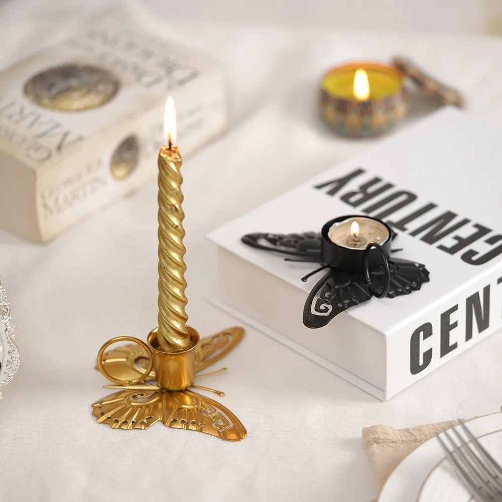 Metal Candlestick Holder Desktop Adornment Indoor Ornaments Tabletop Candle Holders Simple Candle Cup Home Wedding Decor