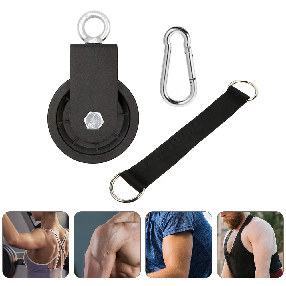 1 مجموعة اللياقة البدنية بكرة حزام النايلون لكابل كرانش ثلاثية الرؤوس سحب أسفل الذراع الخلفي التدريب معدات الصالة الرياضية كابل آلة