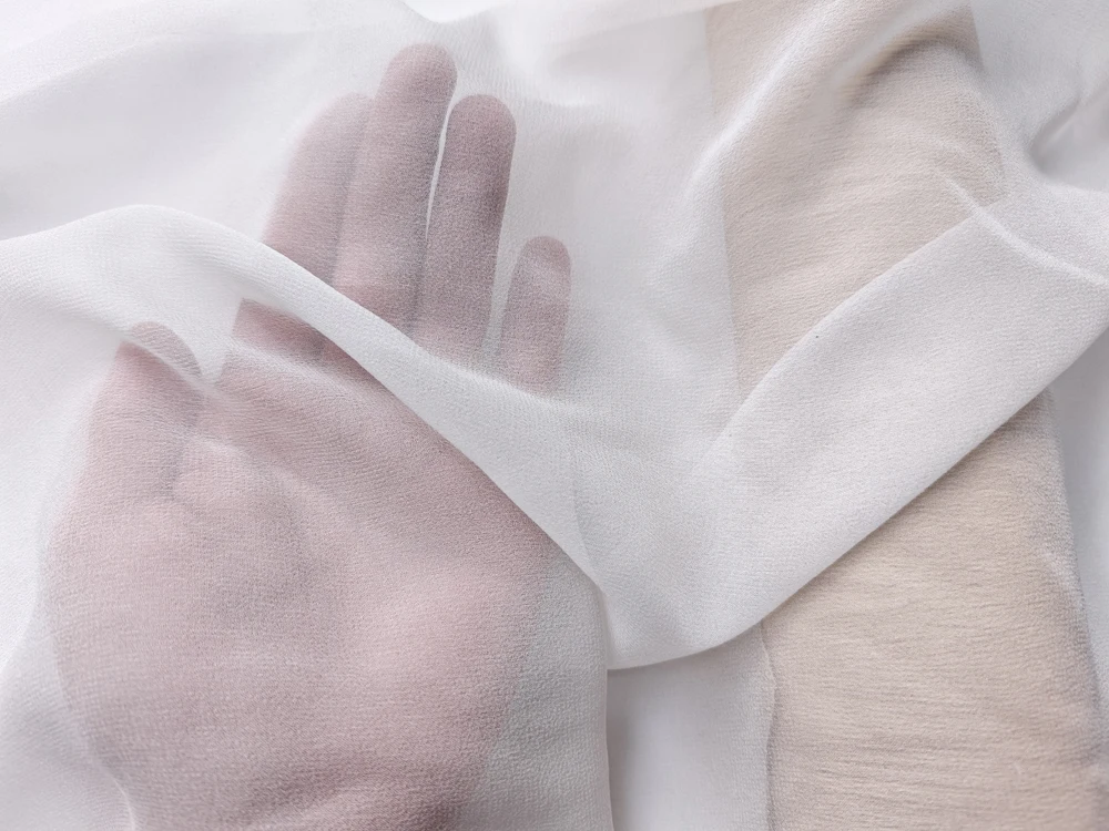 

50cm*114cm Natural White Plain Color Silk Georgette Fabric 45" Wide For Maxi Dress And Scarf Projects