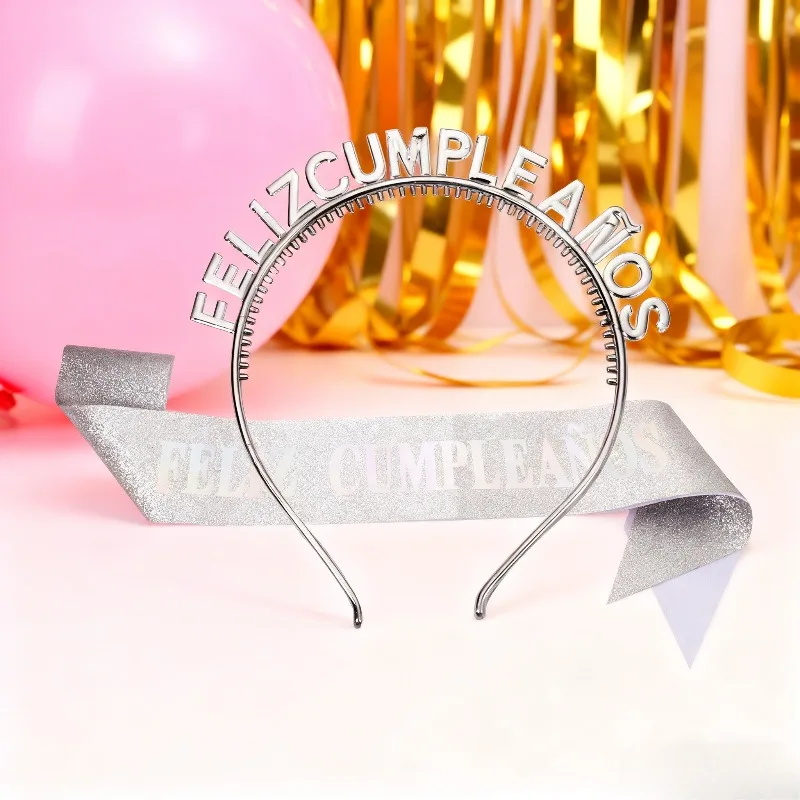 

Cultural Celebration Birthday Set Spanish Text Sash Headband Themed Party