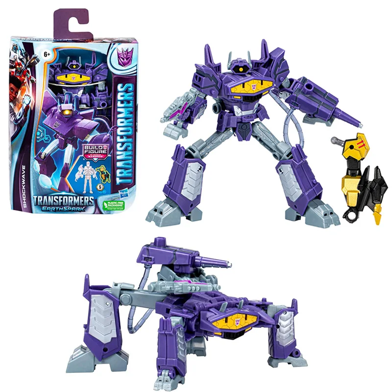 

Оригинальные Игрушки Трансформеры EarthSpark класса Deluxe Shockwave 5-дюймовая экшн-фигурка Модель робот игрушки подарок на день рождения