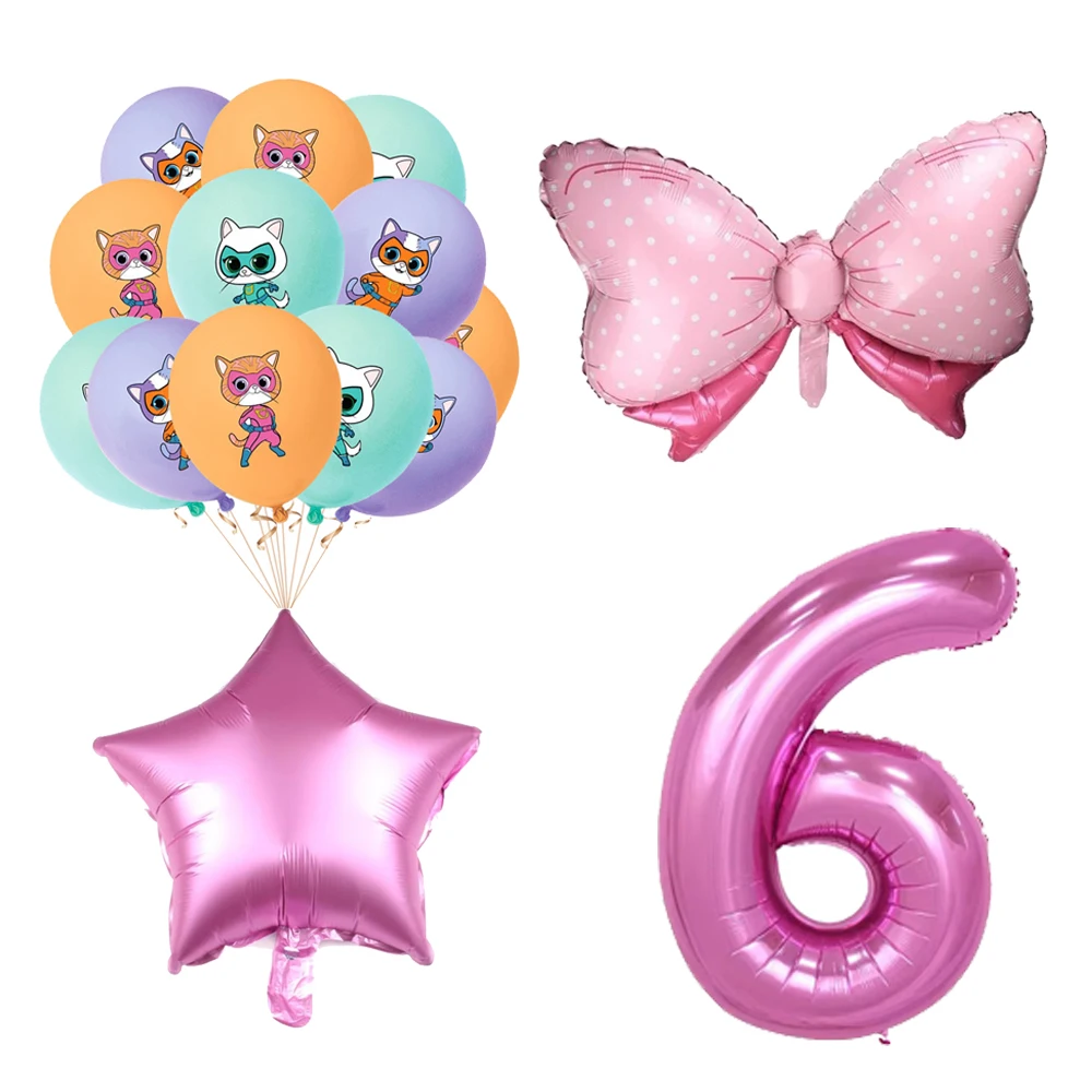 Superkitties Happy Birthday Party Decor Paw Meow Cat Super Kitties Geschirr Tischdecke Teller Tasse Geschenkset Kinderparty-Spielzeug