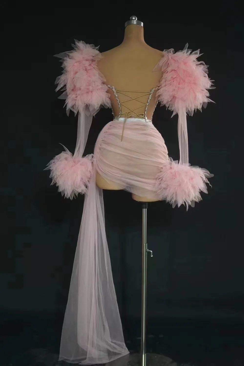 Personalisiertes dunkles Tube-Top, sexy ultrakurzer Geburtstagsparty-Prinzessinnenrock, Damen-Gruppenbühnen-Singkostüm – Detail 5