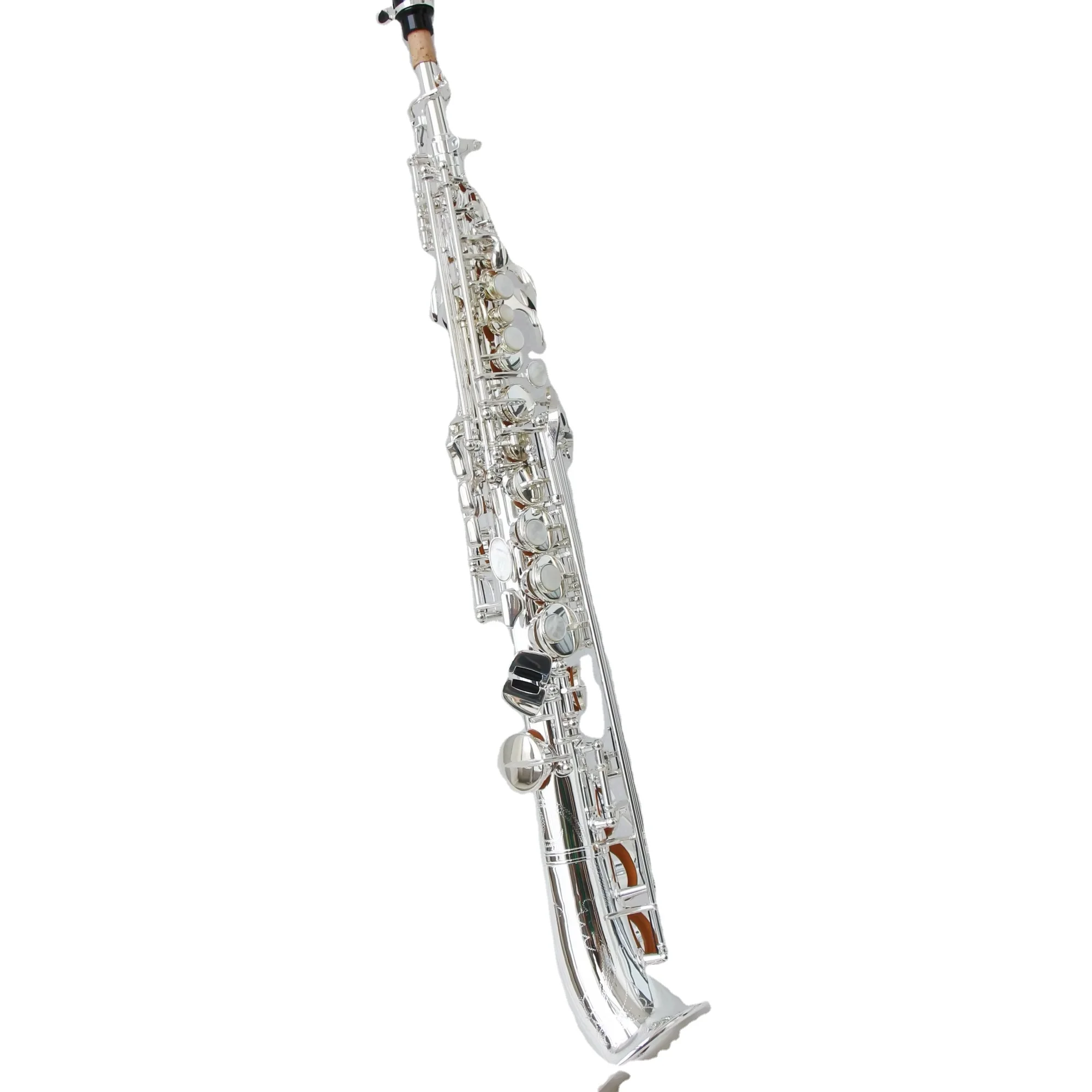 High Quality Musical Instruments Bb Tone Soprano Saxophone With Silver Plated Brass Body And Keys Without High G Key