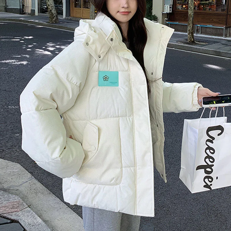 

korean fashion hooded Women's winter jacket outwears warm parkas New in coats puffy warm down cotton jackets female