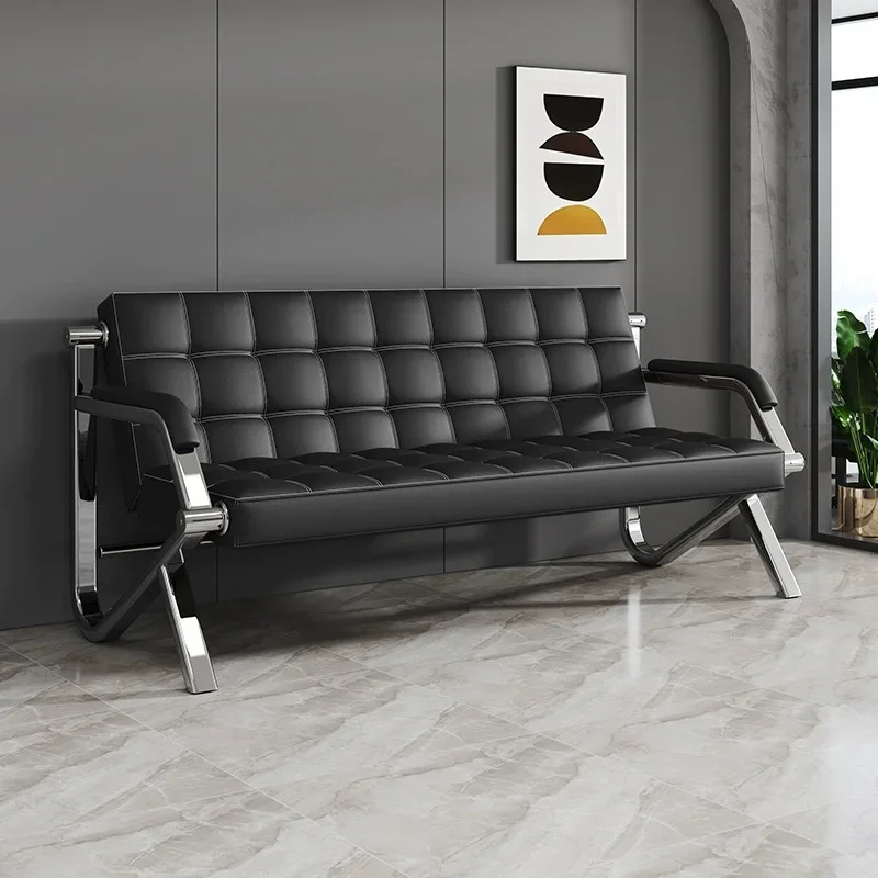 

Factory Supply Modern Design Executive Office Furniture Black Leather Sofa Luxury Sofa Hospital Waiting Sofa Clinic
