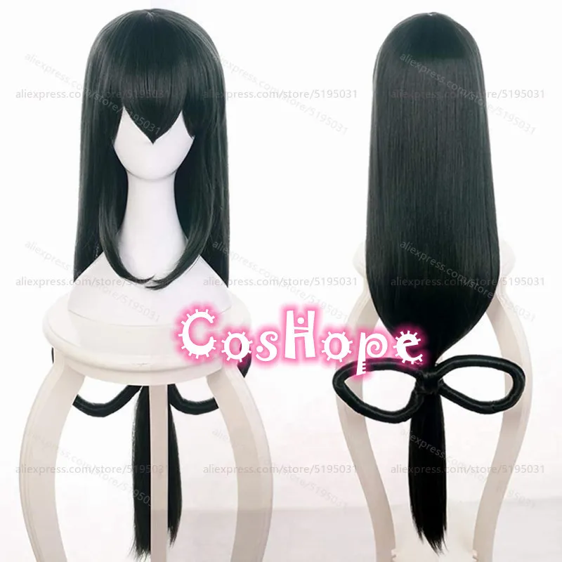 MHA FROPPY Asui Tsuyu Cosplay Wig 100cm Long Hair Dark Green Wig Cosplay Anime Cosplay Wigs Heat Resistant Synthetic Wigs