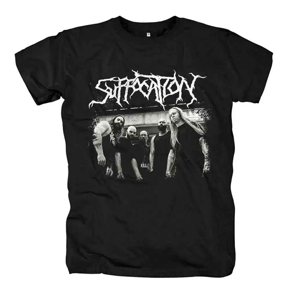 Black Suffocation Rock Band Graphic Print T Shirt Fashion Hip Hop Streetwear T Shirt Harajuku Styles Men Women EU Size T Shirt