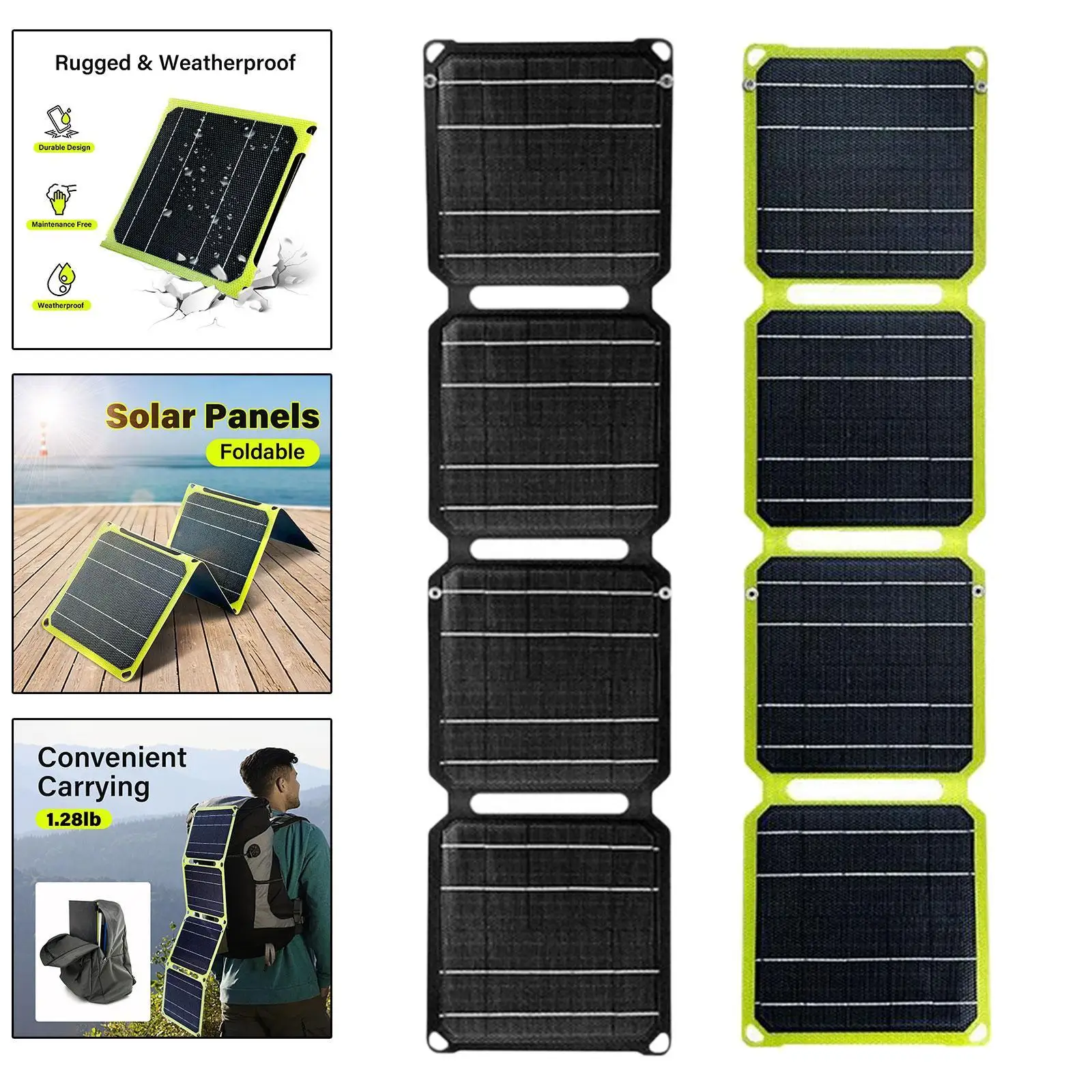 Folding Solar Panel Lightweight Waterproof Solar Generator USB Charging 40W for Travel Emergency Charging Outdoor Fishing Hiking