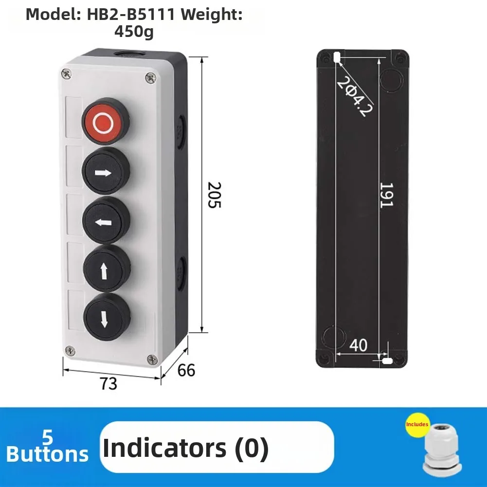 

Power Control Box with 22mm Push Button Switch Stop Start IP65 Waterproof for Use in Construction and Industrial Sites