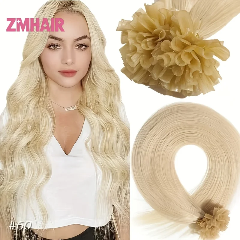

I & U Tip Hair Extensions 14-26 inch Straight Hair Remy Hair 100% Real Brazilian Straight Hair Extensions Pre-bonded Nail Tips