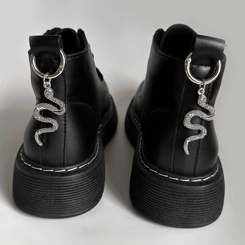 2pcs Metal Snake Shoe Buckle Charm Punk Trend Boots Heel Chain Shoelace Pendants Fashion zodiac Shoes Accessories For 2025