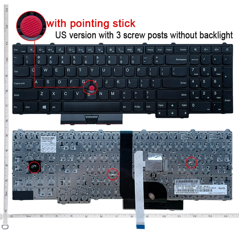 US English NEW Laptop Keyboard For Lenovo Thinkpad P50 P70 P70S P51 P71