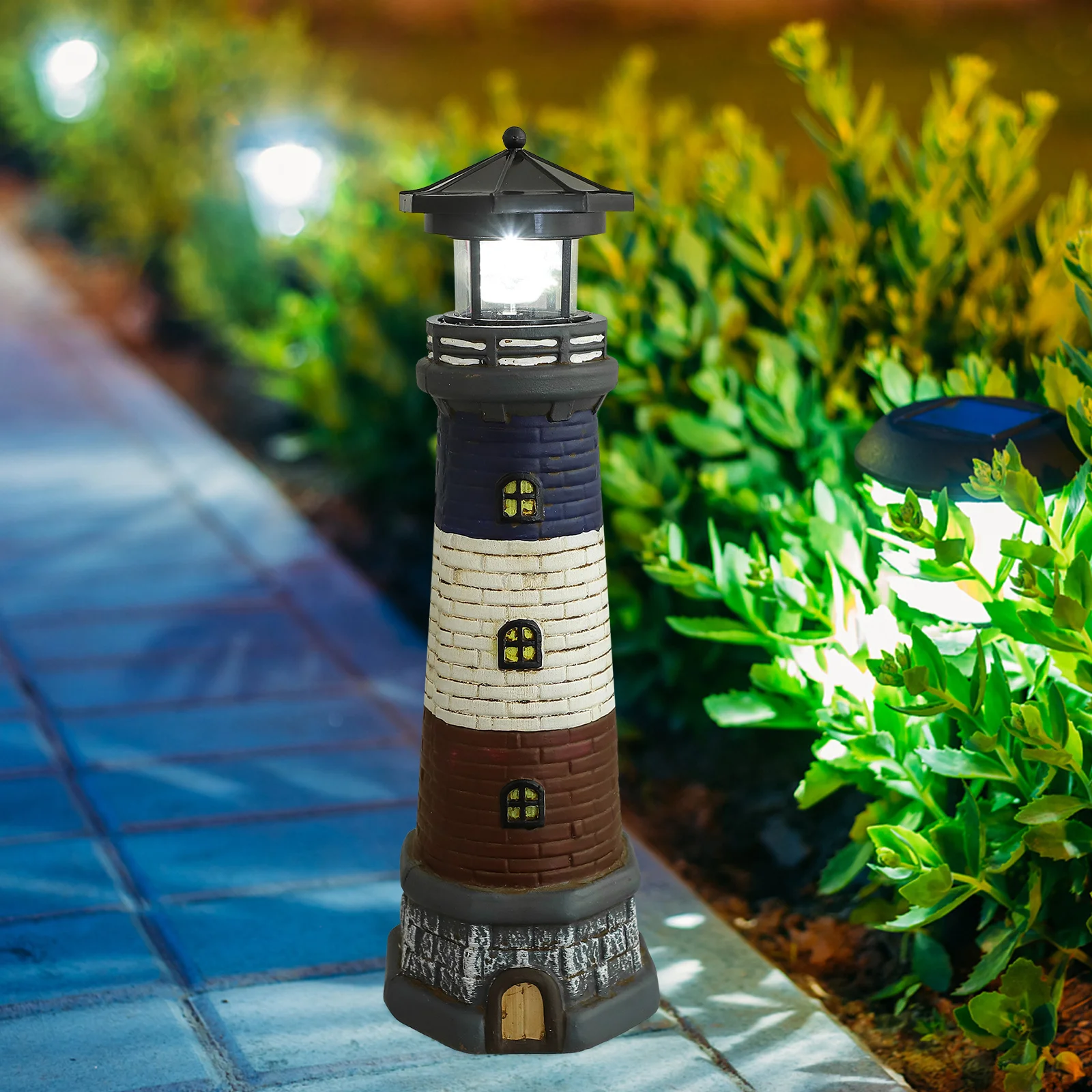 Solar Powered Resin Statue Outdoor Decor Garden Yard Lawn nament Glowing Night Light Energy Saving Patio Path AdornmentGarden