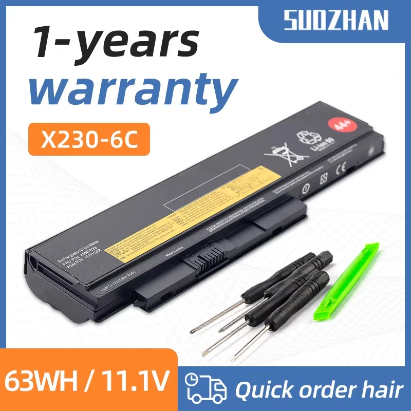 SUOZHAN 45N1022 44+ Laptop battery For Lenovo Thinkpad X230-6c 45N1025 42T4861/4862/4863 42Y4864/4868/4874/4940 42T4867/4873