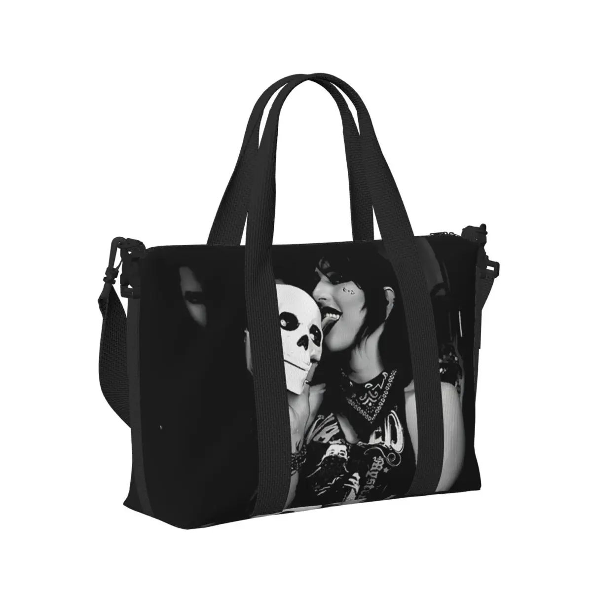 

Пляжная дорожная сумка Rhea Ripley Skull Wrestling, большая вместительная сумка-тоут для тренажерного зала, йоги, женская дорожная сумка для покупок