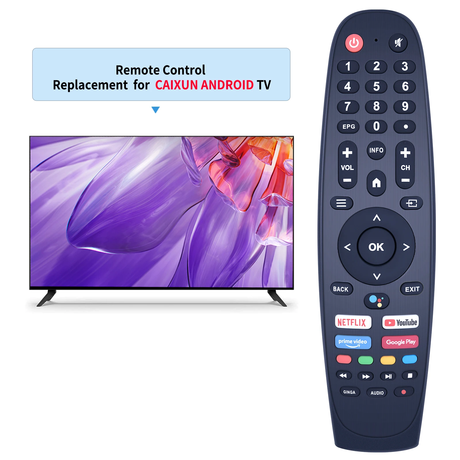 New  Voice Remote Control Fit for Caixun Smart TV 32 inch LED Android TV EC32V2HA