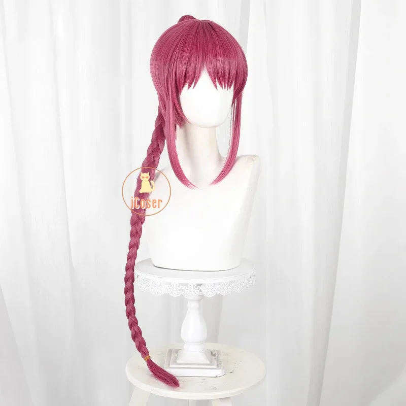 أنيمي ساكاموتو أيام لو شاوتانغ شعر مستعار تأثيري أحمر طويل مضفر ذيل حصان حفلة الهالوين للنساء لعب الأدوار الدعائم ملحق iCoser