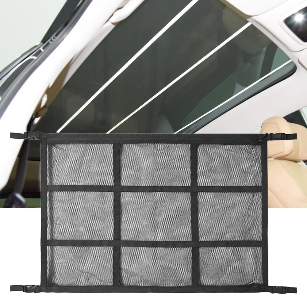 Excellent Universal Storage Sundries Organizer Pocket Multifunction Car Ceiling Storage Net Adjustable Car Onarment