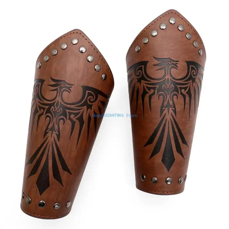 N7YF Aksesori Kostum Ksatria Abad Pertengahan Dewasa Gelang Kulit Renaisans Sabuk Pu Aksesori Kostum Viking Halloween