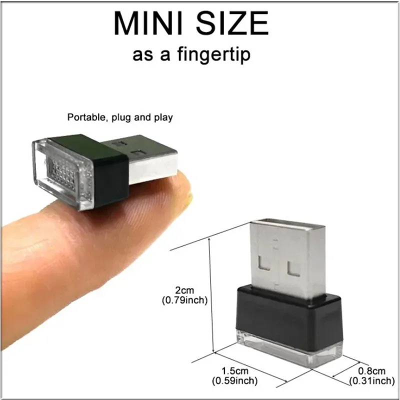 Luces LED de ambiente USB para coche, Lámpara decorativa para Hyundai Solaris I30 Elantra Tucson I10 i20 i35 IX20 IX25 IX35 Santa