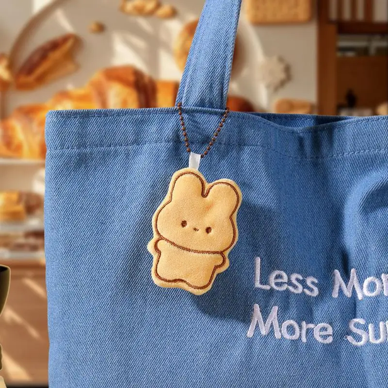 .New.1/2Pcs Cute Cartoon Simulation Biscuit Bear Plush Pendant Keychain Kawaii Stuffed Doll Backpack Pendant Decorative Accessor
