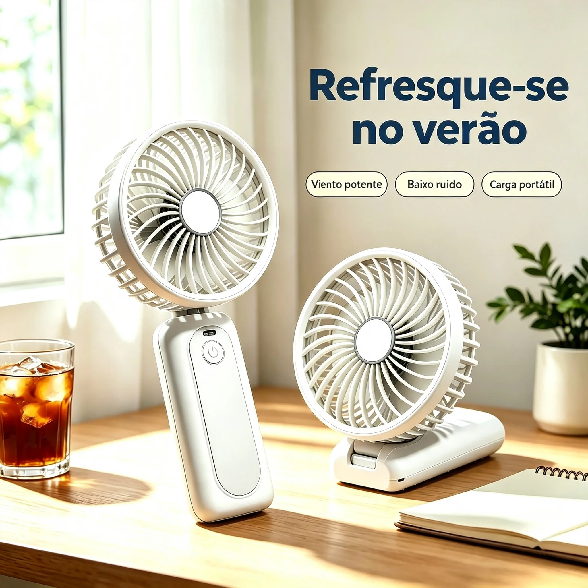 M2 Multifunctional Mini Cooling Fan 1503 Brushless Motor 7 Speed Adjustable 4000mAh Detachable Battery Type-C Rechargeable Stron
