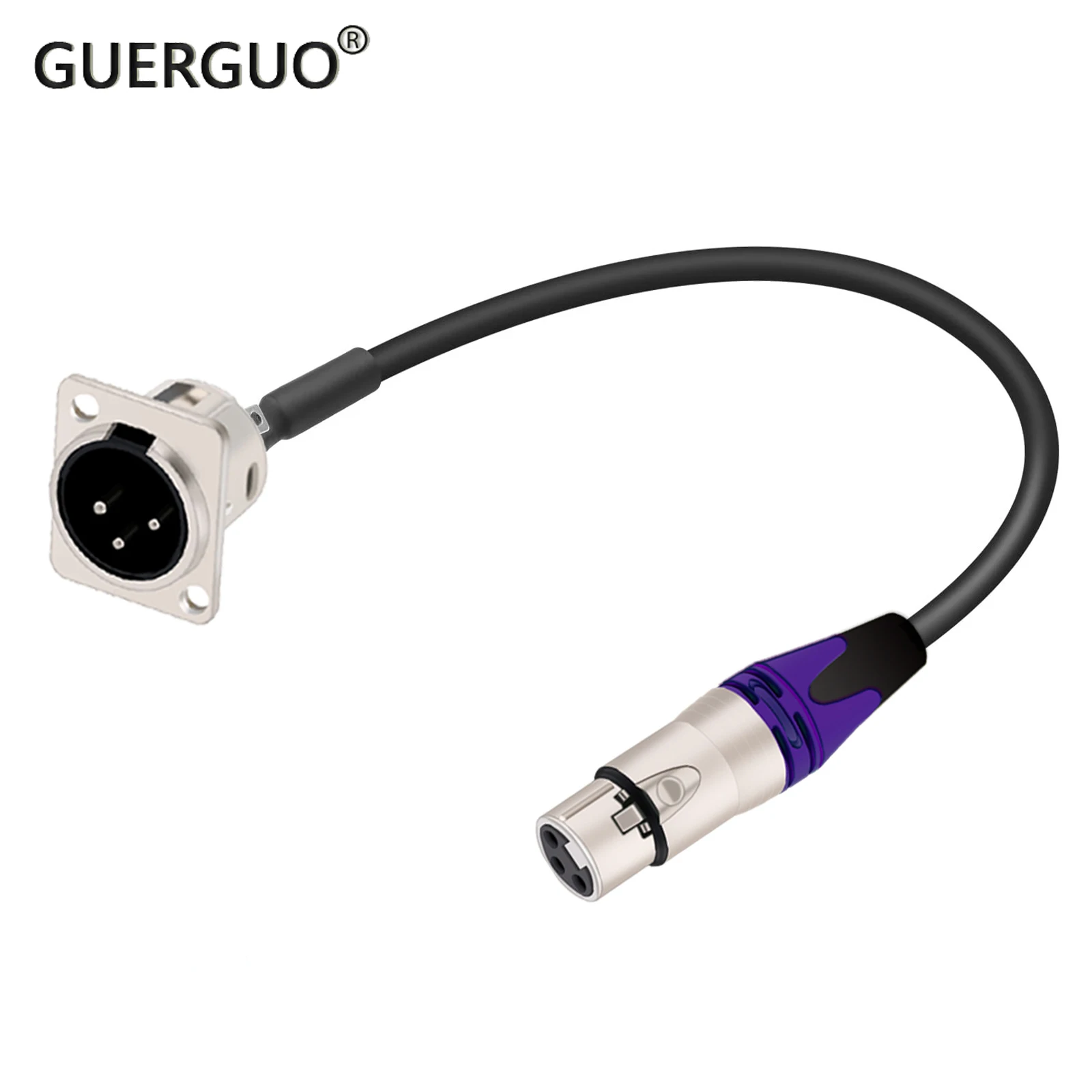 

0.3-15M D-Type XLR Male Panel to XLR Female Connector Pass Through Cable,3Pin XLR Pass Thru Converter Compatible with Microphone