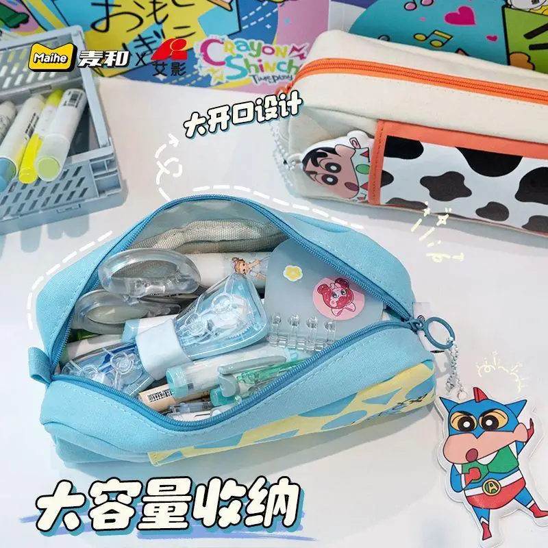 Crayonshin-Chan Large-Capacity Pencil Case Kawaii Cartoon Cute Dolls Anime Plush Toys for Girls Kids Toys Birthday Gift