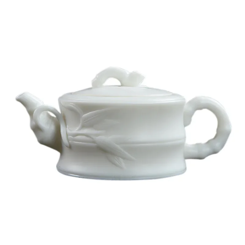 Ceramic Whiteware Jade Porcelain Tea Pot Beauties Pot Entirely Handmade Ceramic White Jade Teapot Set TieGuanYin Tea Porcelain