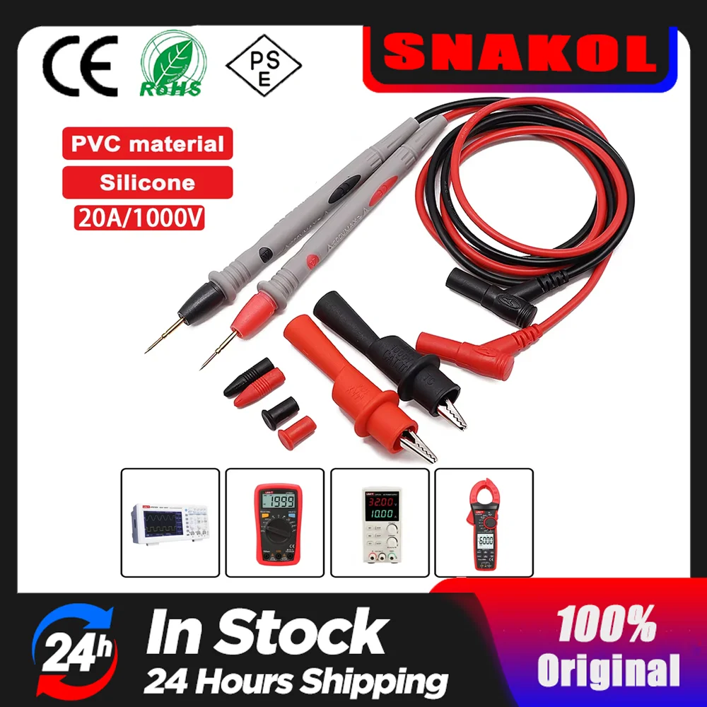 

Multimeter Test Leads Universal Cable AC DC 1000V 20A 10A CAT III Measuring Probes Pen for Multi-Meter Tester Wire Tips