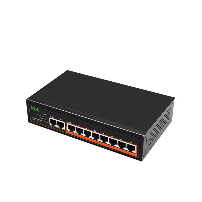 Imagem -02 - Porto 10 100mbps Poe Switch Porto Uplink Ethernet Switch 52v 120w Bulit-na Fonte de Alimentação com Vlan 8