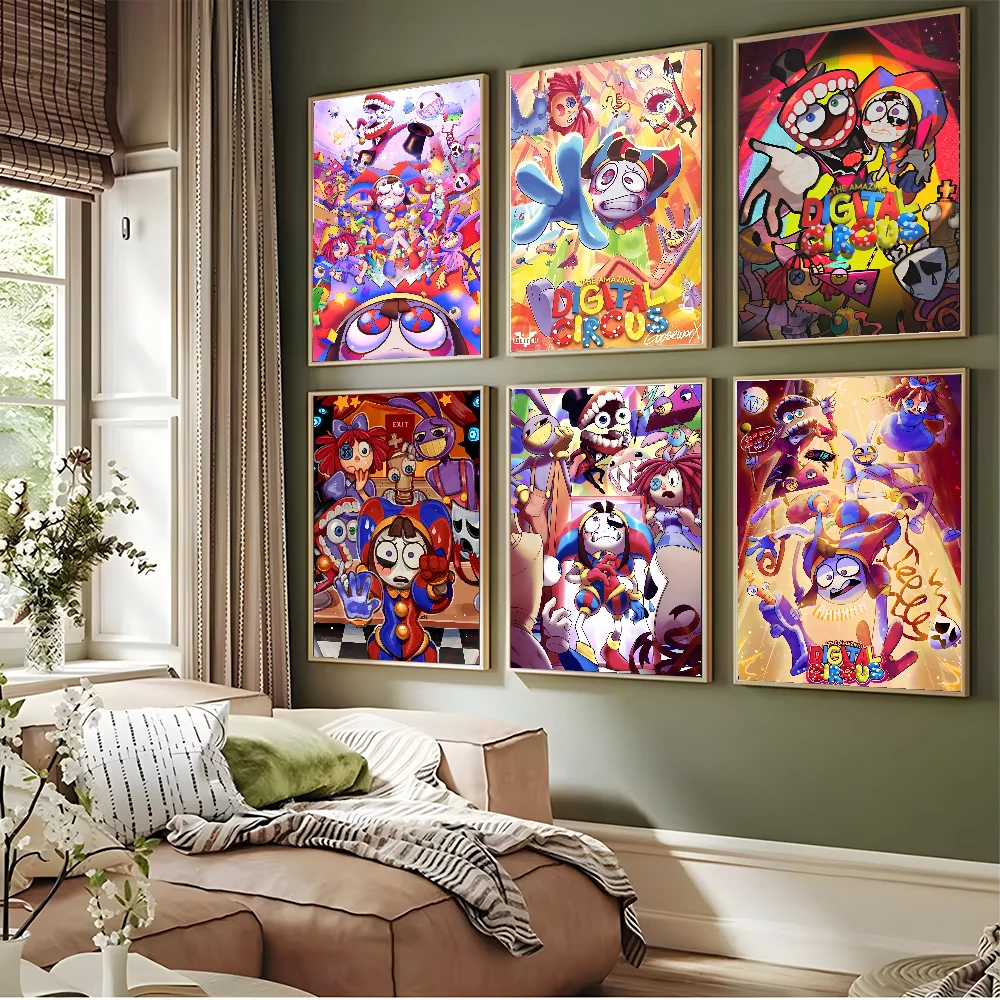 Pôster de anime o incrível circo digital, impressão de alta qualidade, pôsteres de filmes, à prova d'água, arte de parede, adesivo para decoração de sala de estar, presente